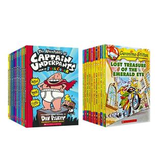【一起买更划算】学乐内裤超人11册全彩captain underpants+老鼠记者1-10册Geronimo Stilton经典版英文原版插图漫画探险桥梁书