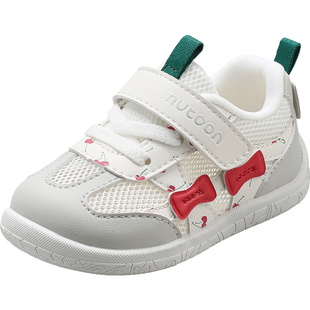 牧童童鞋婴儿学步鞋2026夏季新款软底宝宝鞋子甜美女童网面机能鞋