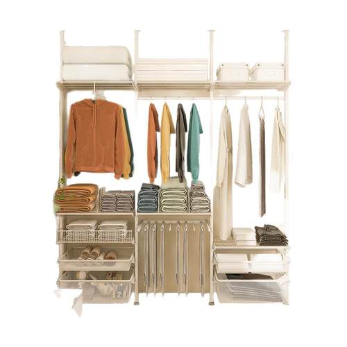 【3ROOMS】落地式组合衣架衣帽间顶天立地金属衣柜衣橱定制免打孔