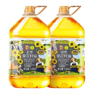 中粮初萃食用油葵花籽油5.436L*2桶物理压榨