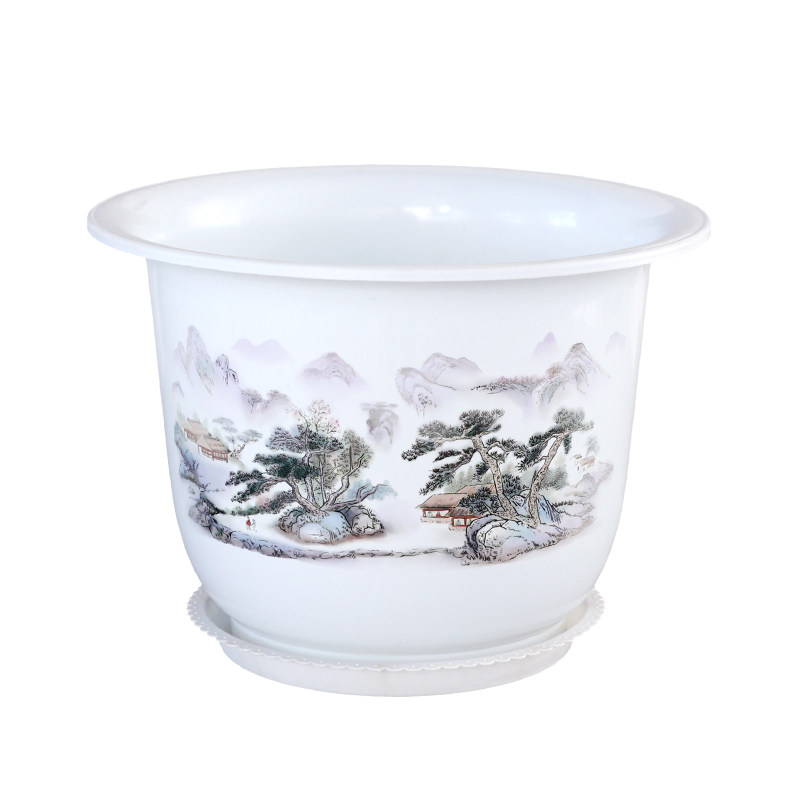 加大塑料花盆山水印花阳台家用盆