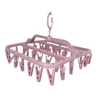 加厚晾衣架宿舍内衣袜子晾晒架家用防风多功能衣架折叠衣架多夹子