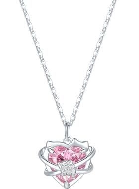 周六福S925银爱心项链女