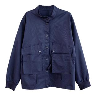 2025年秋季新款外套女百搭时尚女装工装立领上衣大码气质休闲潮流