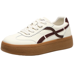 森达经典德训鞋女26年新款商场同款厚底休闲小白鞋增高板鞋XZR01