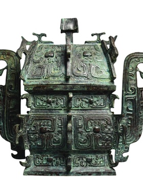 青铜器仿古西周方彝纯铜摆件