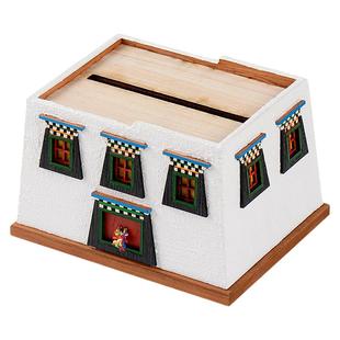 藏村实木抽纸盒非遗文创纸巾盒家用客厅西藏手工摆件卷纸盒礼品