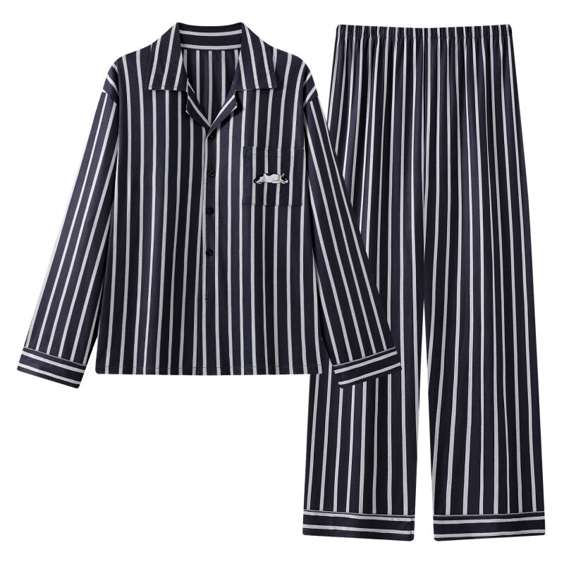 男士德绒双面磨毛保暖家居服套装