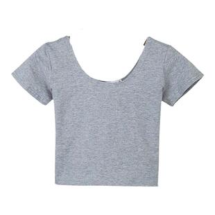 露脐短袖女夏短款t恤漏肚脐紧身纯棉打底衫泫雅短装小衫高腰上衣