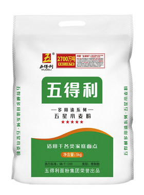 五得利五星多用途5kg小麦粉