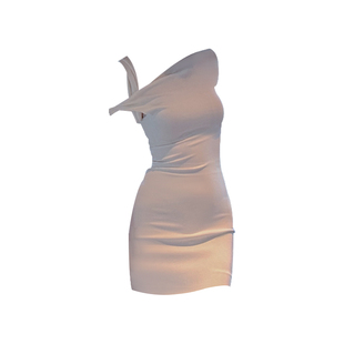 (五折清仓)【奶皮拿铁】kylie同款 不对称袖设计 连衣裙短裙