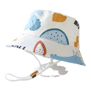 宝宝帽子春秋季薄款婴儿可爱卡通渔夫帽男童女童夏季遮阳防晒盆帽