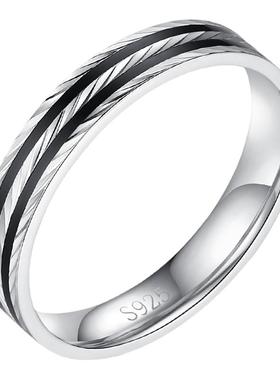 ins免费刻字正品单身潮酷银戒指