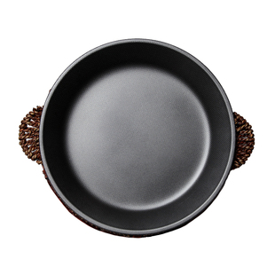 商用黑色铁不粘剁椒鱼头锅复古创意农家乐平底加大号小龙虾菜盘子