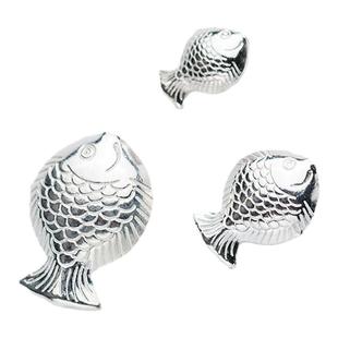 『无戒』S925纯银路通小鱼隔珠素银手链银饰DIY配件手工串珠编绳