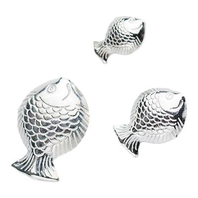 无戒s925银小鱼隔珠diy配件