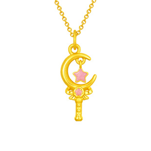 周大福SOINLOVE 宝藏女孩 甜梦仙女棒黄金足金吊坠情人节礼物