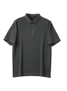 羊毛莱塞尔一体绒男短袖POLO衫
