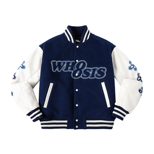 WHOOSIS彭水苗绣非遗文化合作系列 苗绣纹样棒球服夹克外套秋冬男