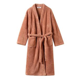 【五折清仓】美标长袖袍珊瑚绒睡衣女秋冬厚家居服睡袍浴袍珍贝绒