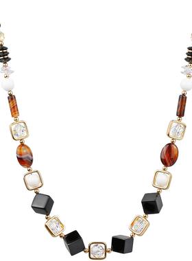 玛瑙新款水晶高端大气秋冬毛衣链