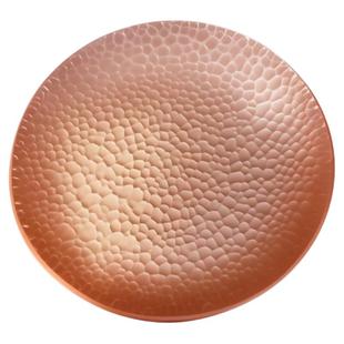 手工锻打加厚纯紫铜茶盘家用铜茶托杯垫茶托盘中式圆形金属小茶盘