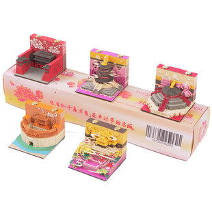 3d立体纸雕日历便签手撕便签纸台历洛阳牡丹花会盲盒建筑创意文创