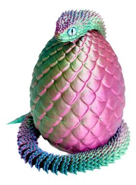 3D打印玩具模型青蛇蛇蛋关节超可动网红成品雕塑摆件手办动物装饰