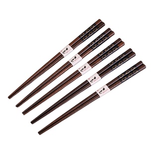 日式尖头 和风木质筷子情侣2双装防霉快子 家用餐厅防滑 天然木筷