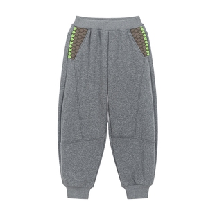 【商场同款】马拉丁童装冬装新款男大童格纹切割针织长裤