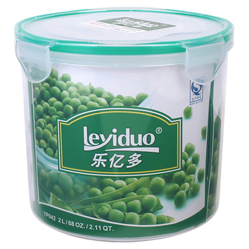 乐亿多圆形保鲜盒密封防漏杂粮收纳罐食物储物盒塑料密封罐 YP042