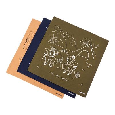 插画方巾限定户外风头巾