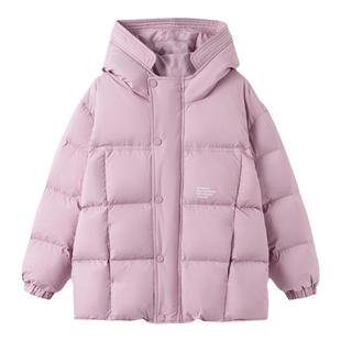 巴拉巴拉女童加厚羽绒服宝宝短款外套儿童连帽上衣冬装新款童装潮