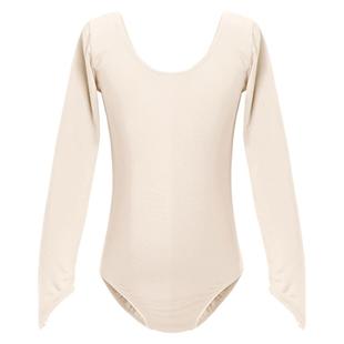 倚玲芭蕾舞连体练功服成人肉色长袖体操服女氨纶打底衣形体服杏色