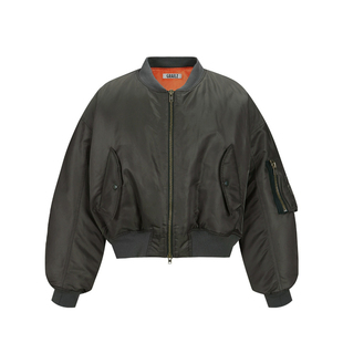 Grailz 25fw 做旧水洗廓形尼龙Bomber棉服外套飞行夹克 短宽版型