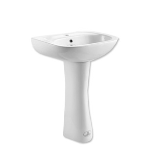 法恩莎陶瓷洗脸盆阳台洗手盆家用大号落地式简易洗手立柱盆FP3601