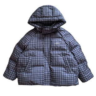 凯文家2025冬新品ANIKA品牌童装羽绒服男童韩版连帽格子羽绒外套