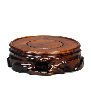 实木圆形底座 紫砂壶底座 奇石头玛瑙盆景花瓶底座底托 可挖槽