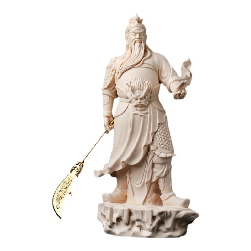 东方泥土陶瓷关公雕塑工艺品摆件
