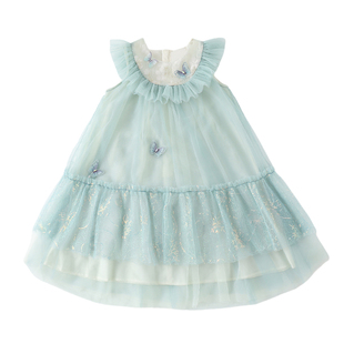 女童连衣裙夏装2026新款洋气童装女孩夏天网纱公主裙儿童夏季裙子