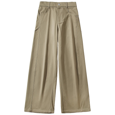 潮牌美式解构拼接弯刀裤男复古