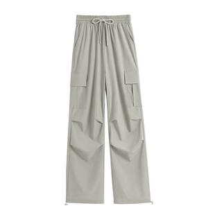 班尼路凉感工装裤女2026夏季新款户外直筒裤子徒步登山阔腿裤女Q