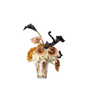 法式轻奢白金玻璃花瓶插花架空层酒店客厅茶几小桌花软装花艺摆件