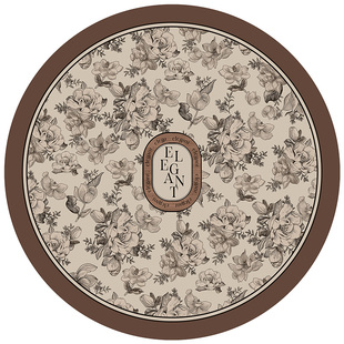 范居态度兰栀圆桌桌垫法式防水防烫防油免洗高级感圆形茶几垫pvc