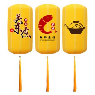 中国风仿古中式吊灯新中式羊皮灯笼挂饰户外广告布艺冬瓜灯笼定制