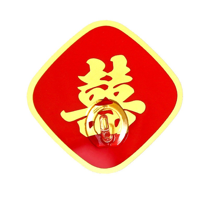 红色喜庆挂钩强力免打孔粘钩