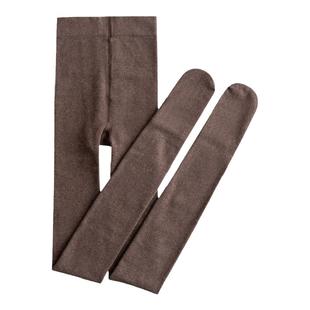 淡时光春秋冬加绒加厚棉打底裤袜女日系烟灰色保暖显瘦踩脚连裤袜