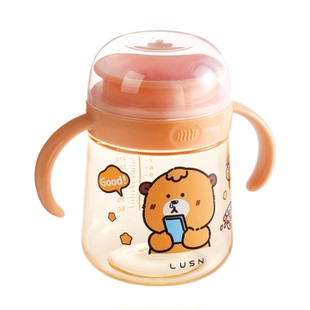 如山PPSU嘬口杯宝宝学饮杯防摔防烫奶瓶唇控婴儿喝水杯子啜口杯