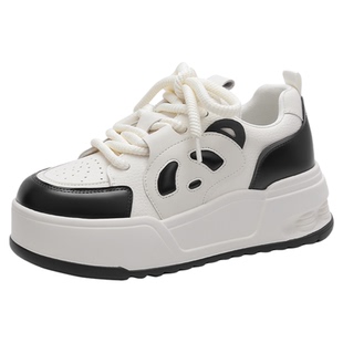 达芙妮撞色休闲板鞋女2026新款单鞋春夏季厚底百搭小白鞋增高女鞋