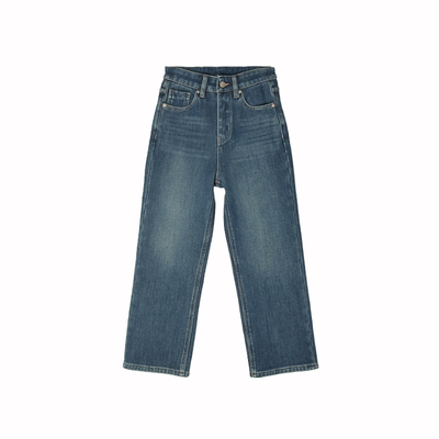 巨暖！加厚一体绒九分直筒牛仔裤